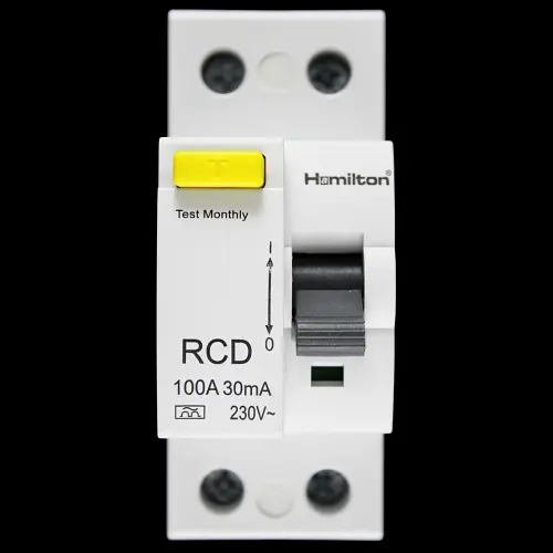 HAMILTON 100 AMP 30mA DOUBLE POLE RCD TYPE A HLRCD10030AA