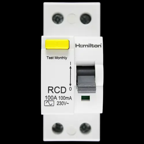 HAMILTON 100 AMP 100mA DOUBLE POLE RCD TYPE AC HLRCD100100A