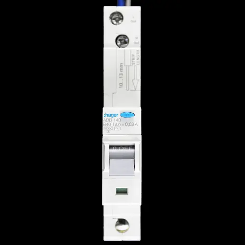 HAGER 40 AMP CURVE B 10kA 30mA RCBO TYPE AC ADB140 106752