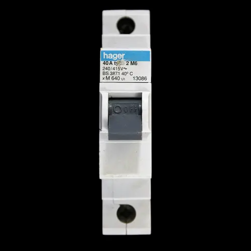 HAGER 40 AMP TYPE 2 M6 MCB CIRCUIT BREAKER M640 U1 13086