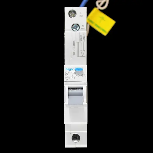 HAGER 6 AMP CURVE B 6kA 30mA RCBO TYPE AC ADN106 106360