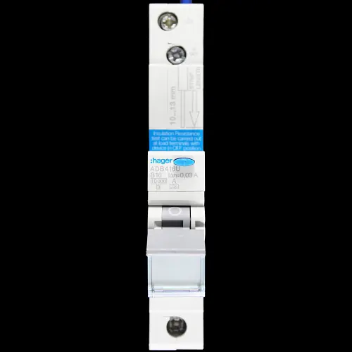 HAGER 16 RCBO 10kA 30mA TYPE A 103685 ADB416U