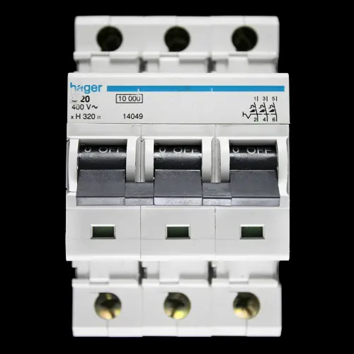 HAGER 20 AMP CURVE C 10kA TRIPLE POLE MCB CIRCUIT BREAKER H320 I1 14049