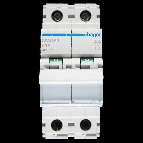 HAGER 63 AMP DOUBLE POLE MAIN SWITCH DISCONNECTOR SBN263