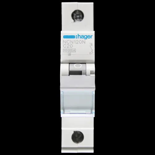 HAGER 20 AMP CURVE C 10kA MCB CIRCUIT BREAKER NCN120N 465698