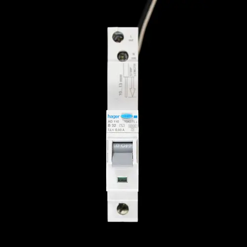 HAGER 32 AMP CURVE B 6kA 30mA RCBO TYPE AC 104275 AD110