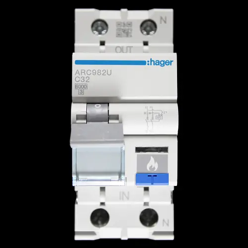 HAGER 32 AMP CURVE C 6kA DOUBLE POLE AFDD ARC982U