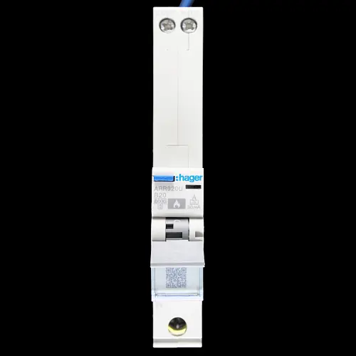 HAGER 20 AMP CURVE B 6kA 30mA AFDD TYPE A ARR920U