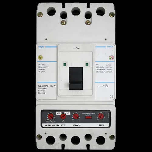 HAGER 400 AMP 45kA TRIPLE POLE MCCB H400N KT3400TA