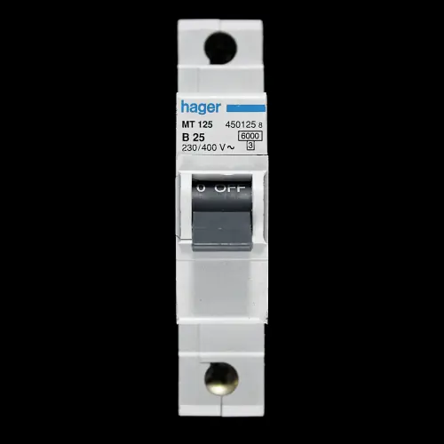 HAGER 25 AMP CURVE B 6kA MCB CIRCUIT BREAKER MT125 450125