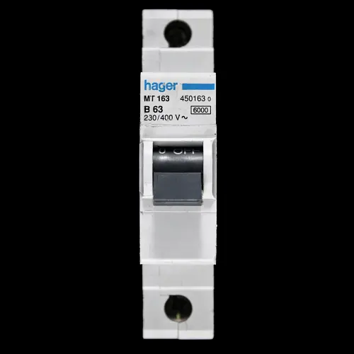 HAGER 63 AMP CURVE B 6kA MCB CIRCUIT BREAKER MT163 450163