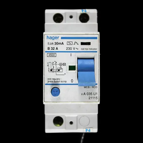 HAGER 32 AMP CURVE B 4.5kA 30mA RCBO TYPE AC A035 U1 21115