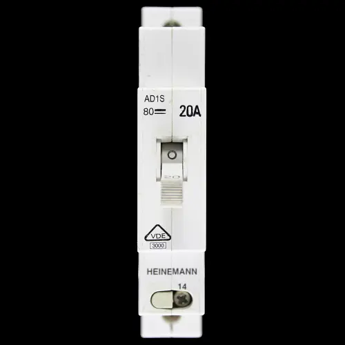 HEINEMANN 20 AMP 3kA MCB CIRCUIT BREAKER ADA1S-B9-AO-DN-H-A-61 ADA1S-Y2-2 AD1S