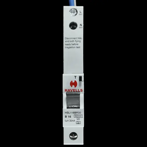 HAVELLS 16 AMP CURVE B 6kA 30mA RCBO TYPE A HSL116BR30