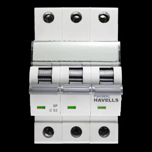 HAVELLS 63 AMP CURVE C 10kA TRIPLE POLE MCB CIRCUIT BREAKER PSH363C