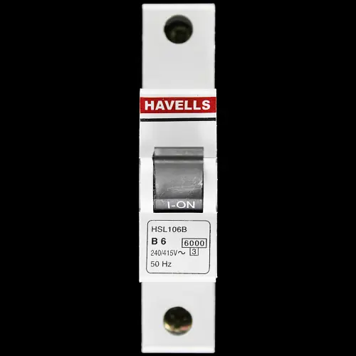HAVELLS 6 AMP CURVE B 6kA MCB CIRCUIT BREAKER HSL106B