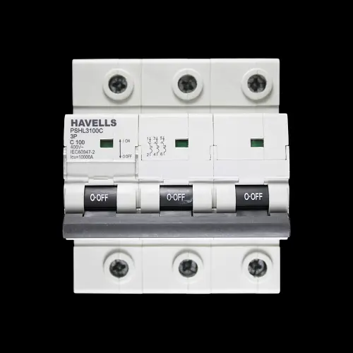 HAVELLS 100 AMP CURVE C 10kA TRIPLE POLE MCB CIRCUIT BREAKER PSHL31000C