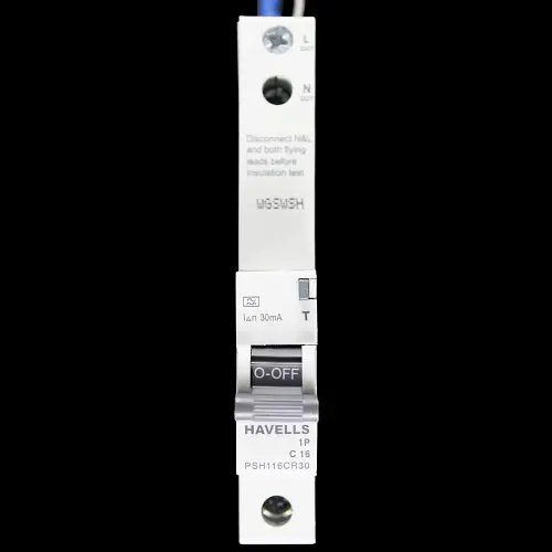 HAVELLS 16 AMP CURVE C 10kA 30mA RCBO TYPE A PSH116CR30 GREY