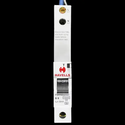 HAVELLS 6 AMP CURVE B 10kA 30mA RCBO TYPE A PSH106BR30