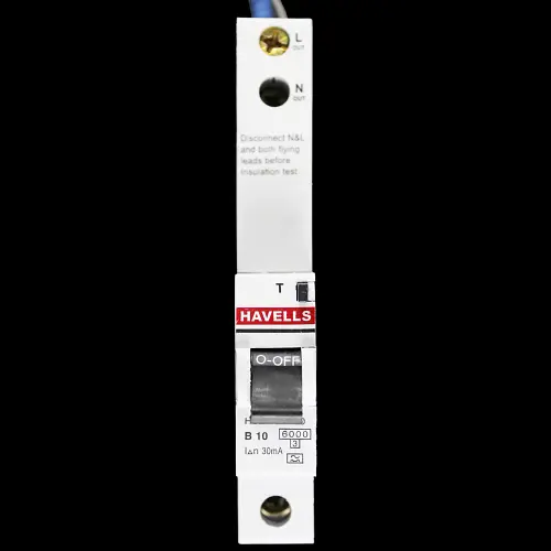 HAVELLS 10 AMP CURVE B 6kA 30mA RCBO TYPE A HSL110BR30