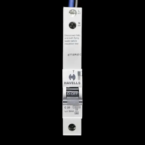 HAVELLS 20 AMP CURVE C 10kA 30mA RCBO TYPE A PSH120CR30 GREY