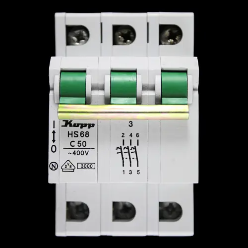 KOPP 50 AMP CURVE C 3kA TRIPLE POLE MCB CIRCUIT BREAKER HS68