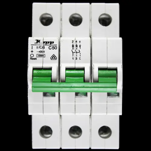 KOPP 50 AMP CURVE C 10kA TRIPLE POLE MCB CIRCUIT BREAKER