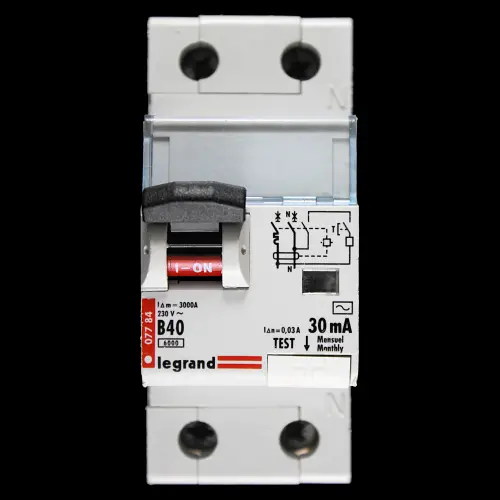 LEGRAND 40 AMP CURVE B 6kA 30mA DOUBLE POLE RCBO TYPE AC 07784 077 84