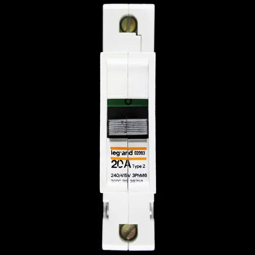 LEGRAND 20 AMP TYPE 2 M6 MCB CIRCUIT BREAKER 02093