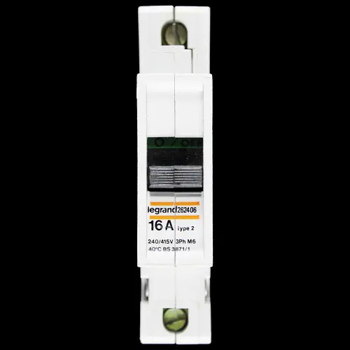 LEGRAND 16 AMP TYPE 2 M6 MCB CIRCUIT BREAKER 262406