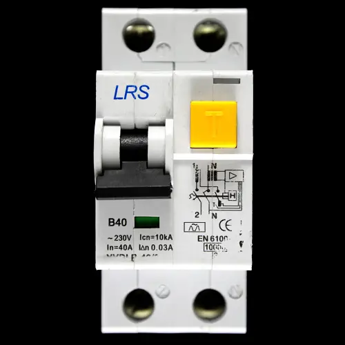 LRS B 40 RCBO DOUBLE POLE 10kA 30mA TYPE A XYDLB-40/2