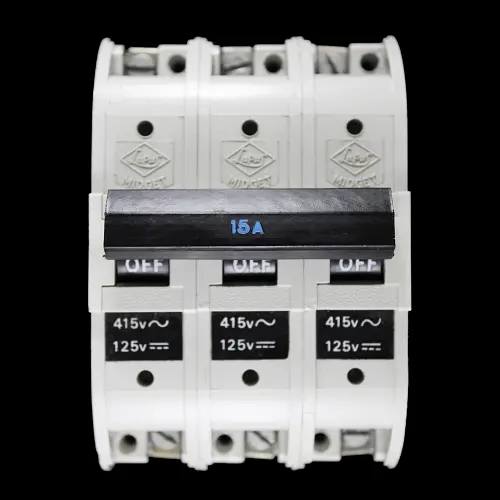 LUPUS 15 AMP TRIPLE POLE MCB CIRCUIT BREAKER MIDGET WHITE