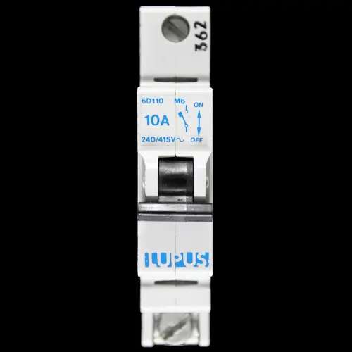 LUPUS 10 AMP TYPE 2 M6 MCB CIRCUIT BREAKER 6D110