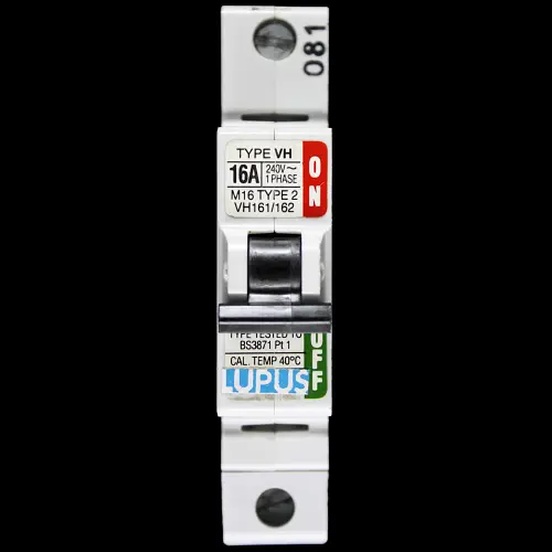 LUPUS 16 AMP TYPE 2 M16 MCB CIRCUIT BREAKER VH161/162