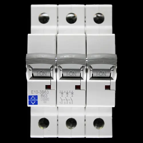 LEWDEN 63 AMP CURVE B 10kA TRIPLE POLE MCB CIRCUIT BREAKER E10-3B63