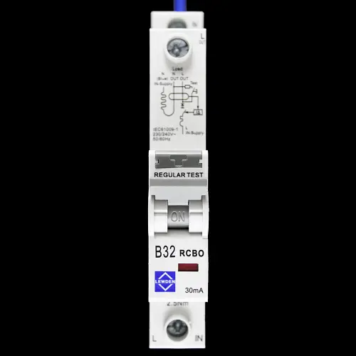 LEWDEN 32 AMP CURVE B 6kA 30mA RCBO TYPE AC 32/30/SP