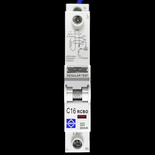 LEWDEN 16 AMP CURVE C 6kA 30mA RCBO TYPE A RCBO-16/30/1M/CA