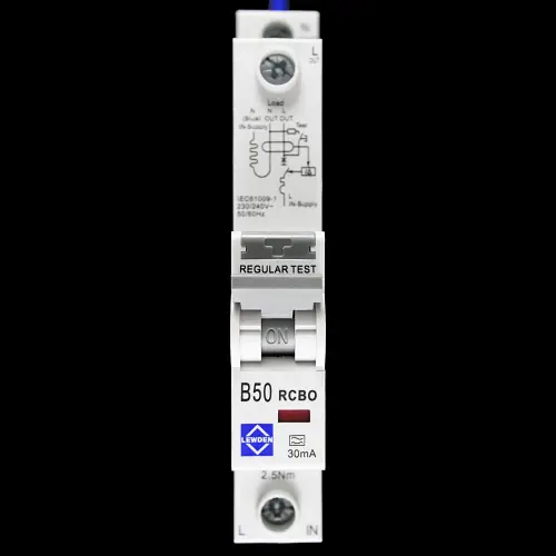 LEWDEN 50 AMP CURVE B 6kA 30mA RCBO TYPE A RCBO-50/30/SPA