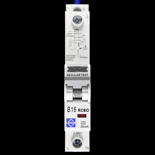 LEWDEN 16 AMP CURVE B 6kA 30mA RCBO TYPE A RCBO-16/30/SPA