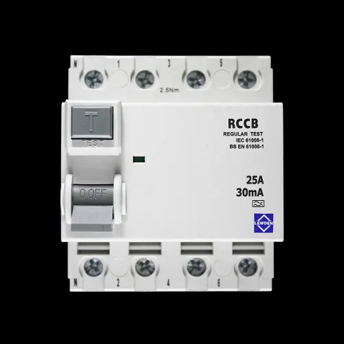 LEWDEN 25 AMP 30mA FOUR POLE RCCB TYPE A LEWDEN-25/30/4A