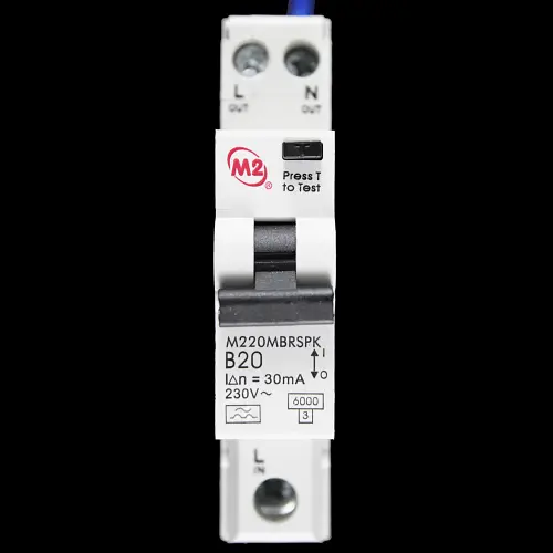 M2 20 AMP CURVE B 6kA 30mA RCBO TYPE A M220MBRSPK