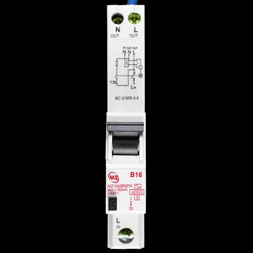 M2 16 AMP CURVE B 6kA 30mA RCBO TYPE AC M216MBRSPW