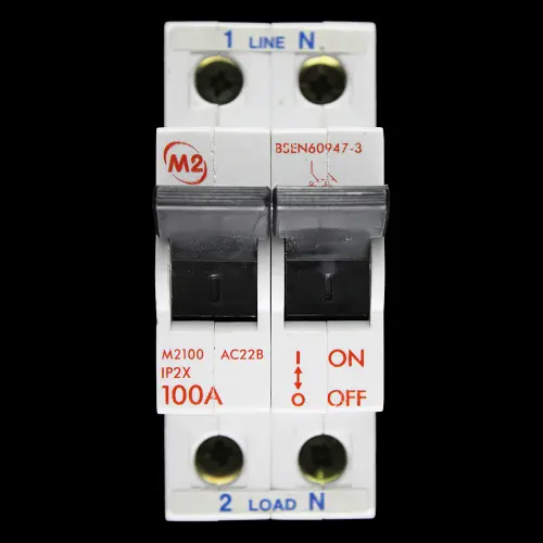 M2 100 AMP DOUBLE POLE MAIN SWITCH DISCONNECTOR M2100 AC22B