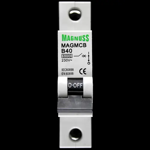 MAGNUSS 40 AMP CURVE B 6kA MCB CIRCUIT BREAKER MAGMCBB40