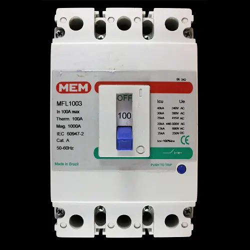 MEM EATON 100 AMP 25kA TRIPLE POLE MCCB MFL1003