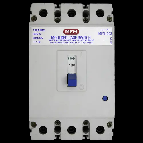 MEM 100 AMP 25kA TRIPLE POLE MCCB MFN1003 100SF5