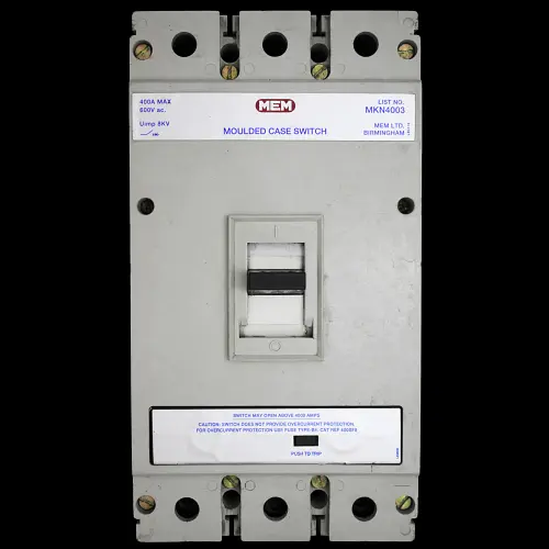 MEM 400 AMP TRIPLE POLE MCCB MAIN SWITCH MKN4003
