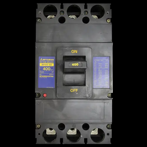 MITSUBISHI 400 AMP 50kA TRIPLE POLE MCCB NF400-SS NO-FUSE BREAKER