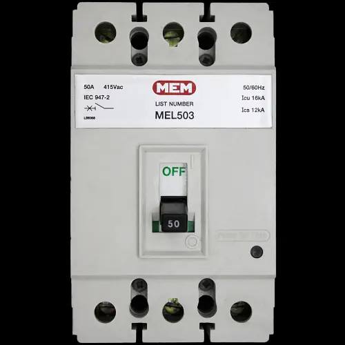 MEM 50 AMP 16kA TRIPLE POLE MCCB MEL503