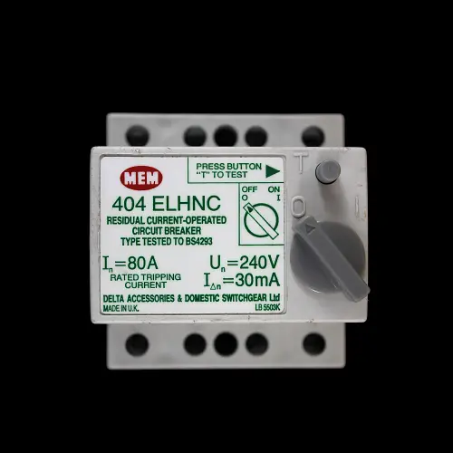 MEM 80 AMP 30mA DOUBLE POLE RCCB RCD 404 ELHNC